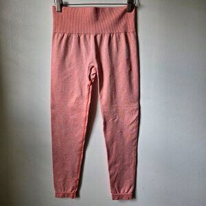 EUC LIKE NEW GYMSHARK PINK SEAMLESS HEATHERED LEGGINGS WORKOUT SIZE S / M